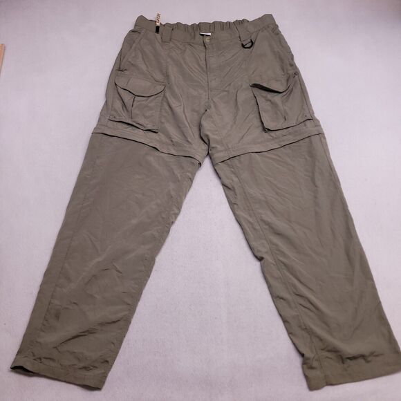 Columbia Casual Zip Button Medium Wash Cargo Pants Mens Size Large L Green - Picture 2 of 11